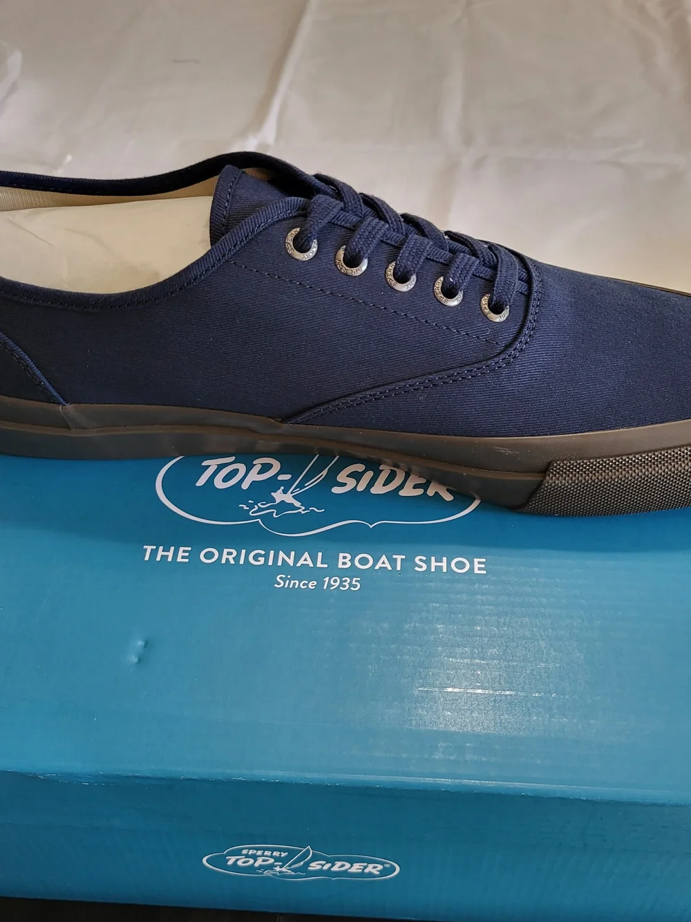 *NEW* Sperry Top-Sider CVO Navy/Marine Canvas Lace-Up Shoes Men's Size 12 w/Box